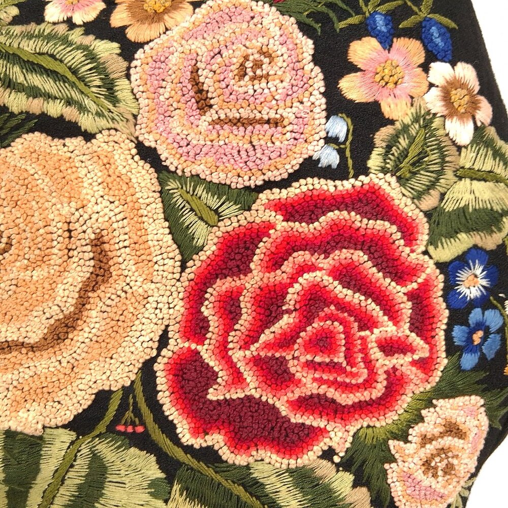 Trelise Cooper Wool Embroidered Tapestry Coat Black Floral Longline NZ 4 US M - Picture 5 of 14